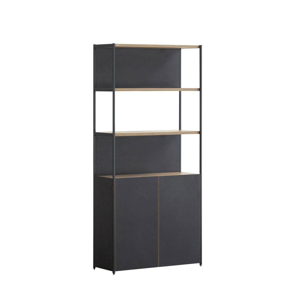 데스커-(STORAGES)-(철제책장)-(W800 5단 철제책장(하부도어))-(DSAC085S)